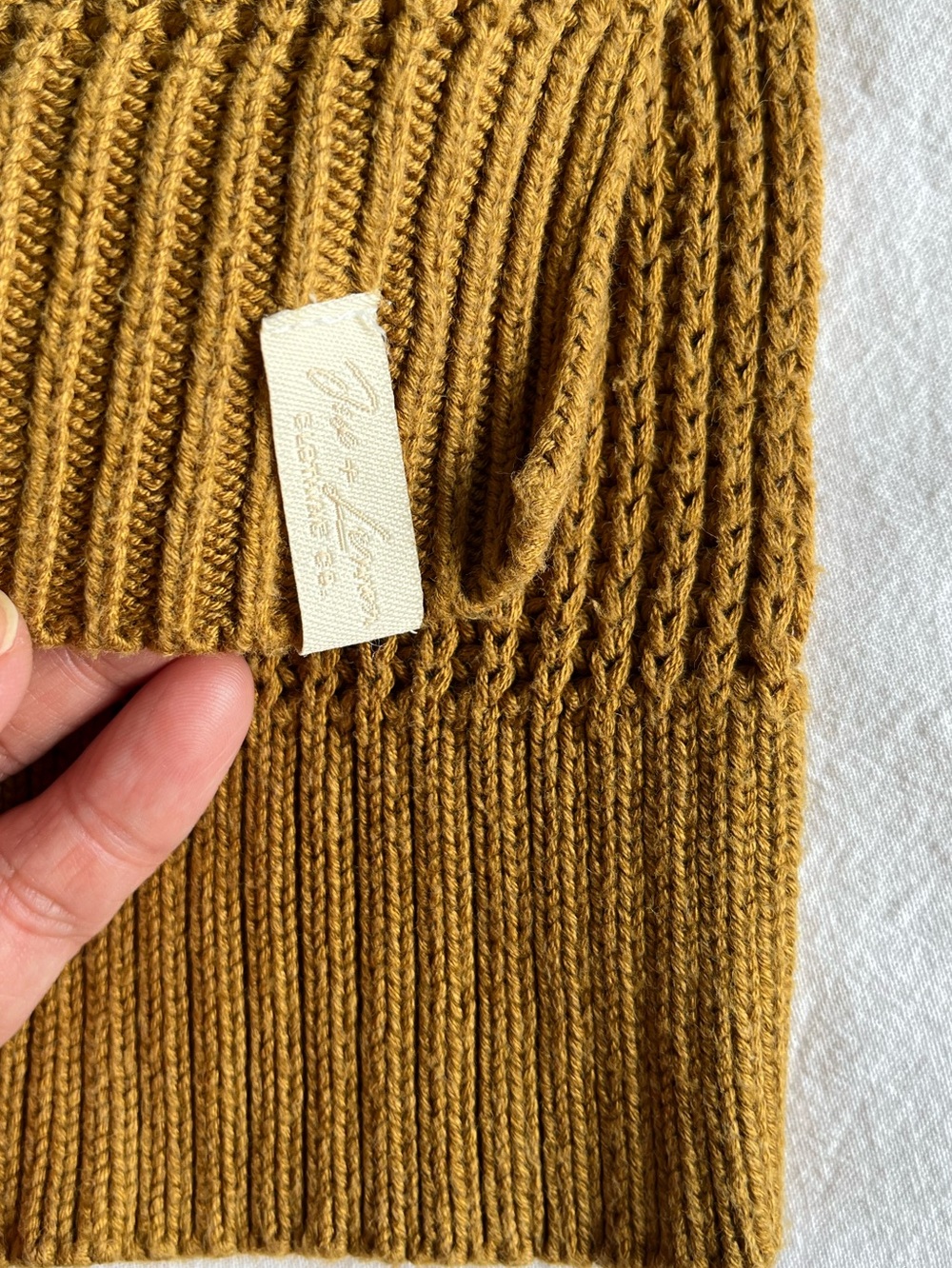 Jax + Lennon Bamboo Organic Cotton Ribbed Knit‎ Cardigan Sweater Mustard M/L - Picture 9 of 15